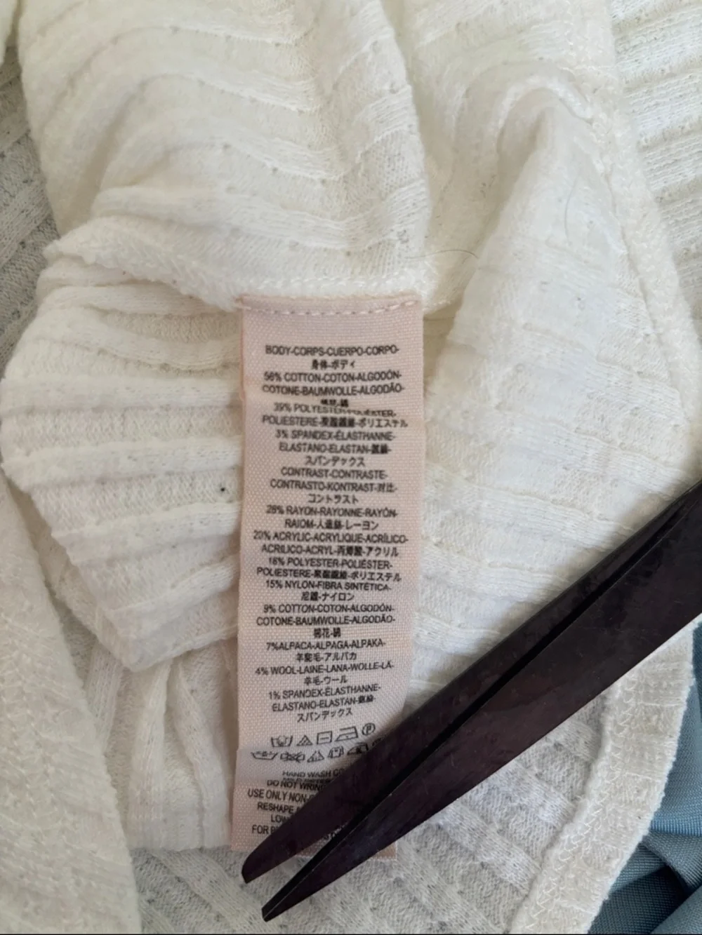 Free People Mixed-Up Cuff Thermal Top Ivory Combo Size S - Picture 8 of 11